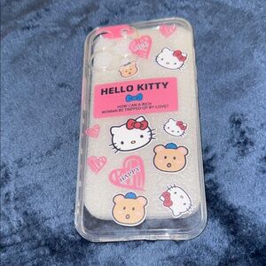 Hello Kitty Clear Phone Case - Pink Accents